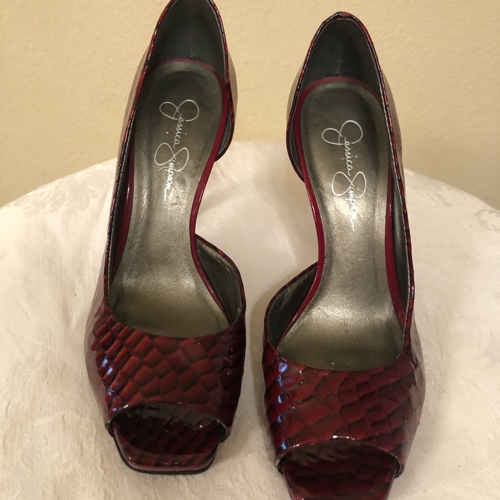 Jessica Simpson Red Alligator Heels